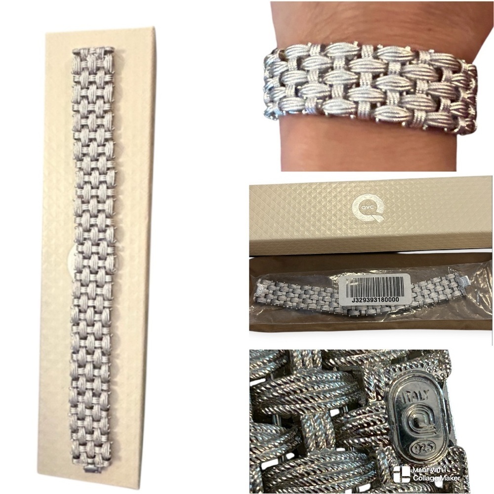 QVC 925 sterling Silver made in Italy Woven Bracelet